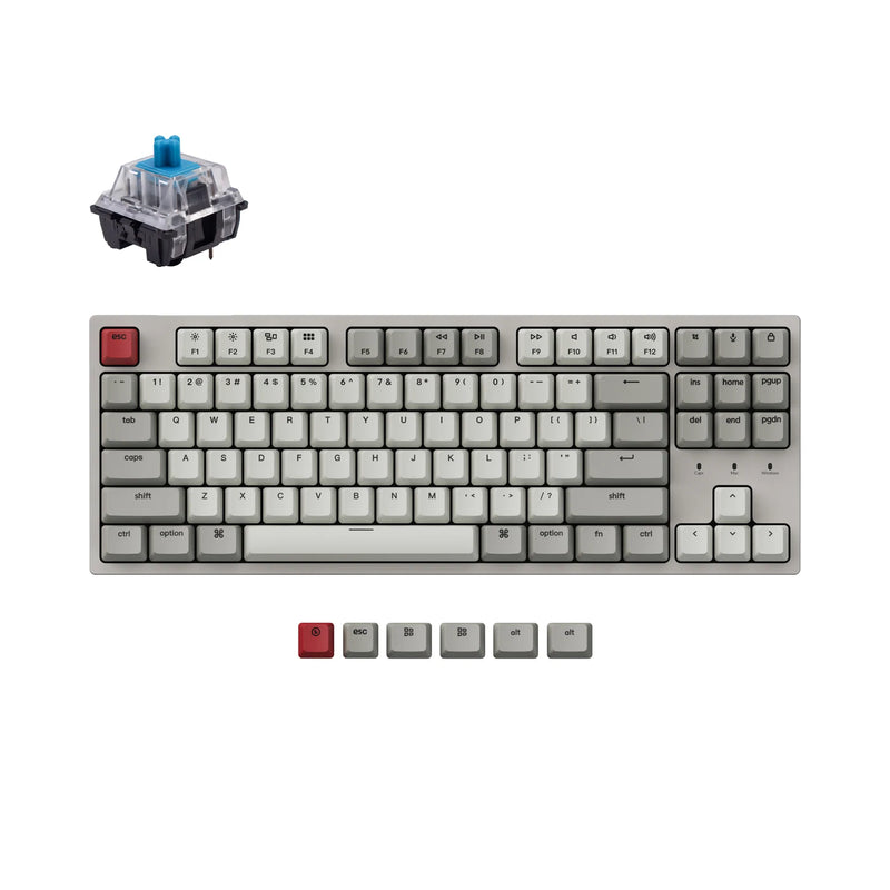 Keychron C1 Wired 87 Key Gateron Switch Non-Backlight Mechanical Keyboard Blue Switch Retro color