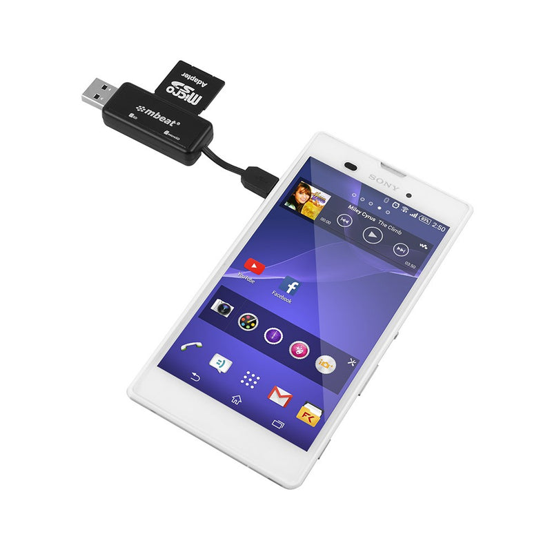 mbeatÂ® Ultra dual USB 3.0 reader for PCs, Smartphones & Tablets