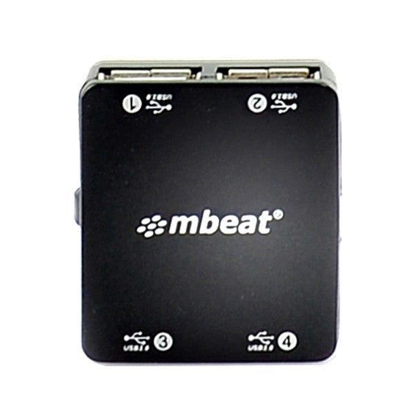 mbeat Super mini 4 port USB 2.0 hub with tuck-away cable design