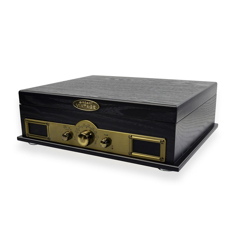 mbeat Vintage USB Turntable with Bluetooth Speaker and AM/FM Radio