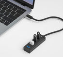 mbeat USB Type C to 4 Ports USB3.0 Hub - Black